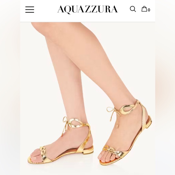 Aquazzura Tan Leather Sandals - Picture 2 of 6